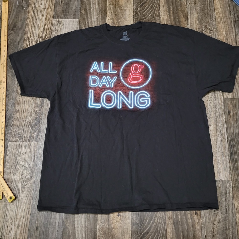 Garth Brooks All Day Long T Shirt Mens 3XL Black Neon Double Sided Country Music